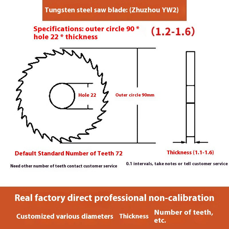 1143-Tungsten steel saw blade milling cutter ebony circular saw blade integral tungsten carbide saw blade outer diameter 20/30/40/60/80/100 Shandong Denso Pricision Tools Co.,Ltd.
